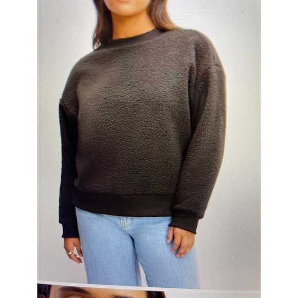 Sweatshirt Teddy Fleece Oversized Drop Shoulder Slouchy Everlane XS & Small Med - Picture 2 of 5